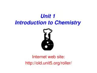 Unit 1 Introduction to Chemistry