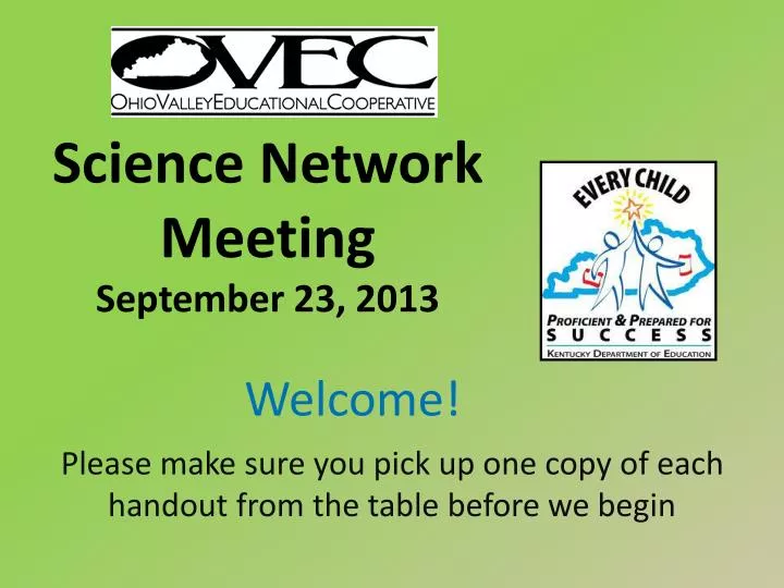 science network meeting september 23 2013