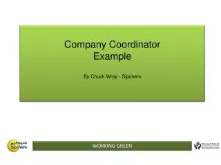 Company Coordinator Example By Chuck Wray - Sipchem