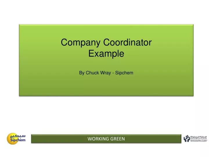 company coordinator example by chuck wray sipchem
