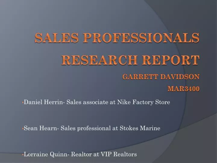 sales professionals research report garrett davidson mar3400