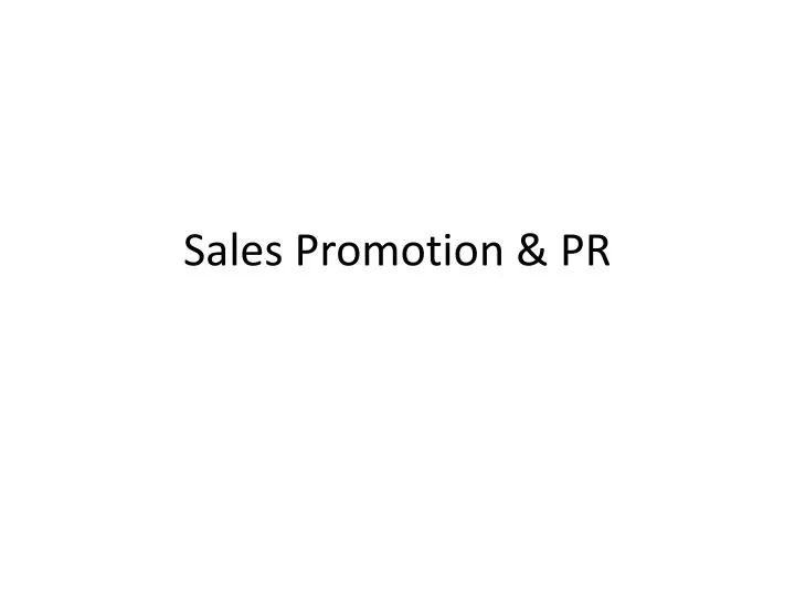 sales promotion pr