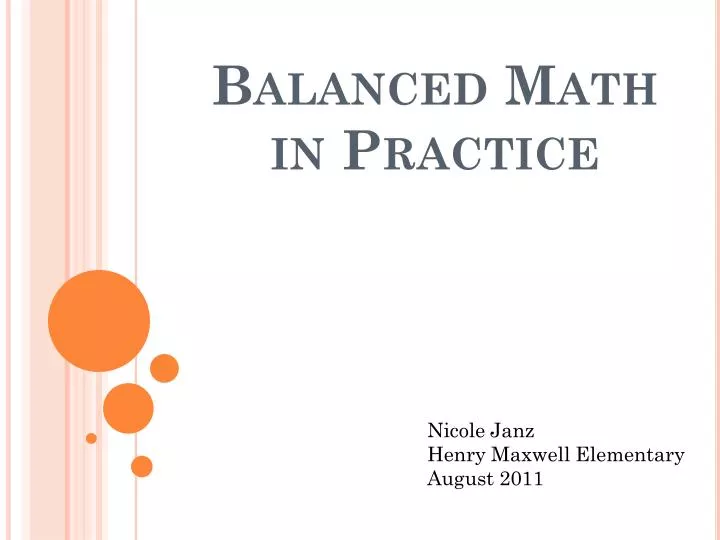 balanced math in practice