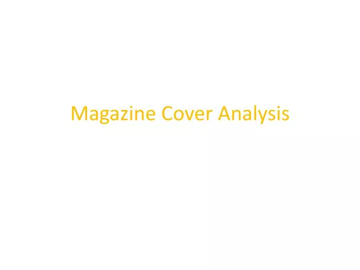 magazine cover analysis