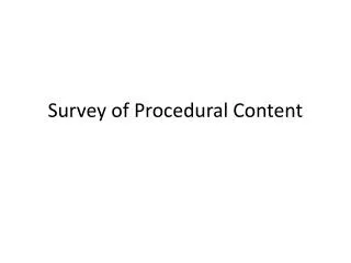 Survey of Procedural Content