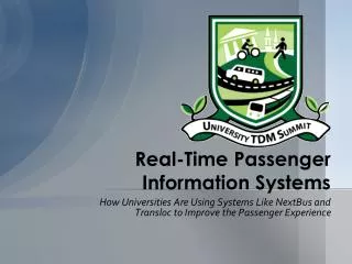 Real-Time Passenger Information Systems