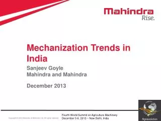 Mechanization Trends in India