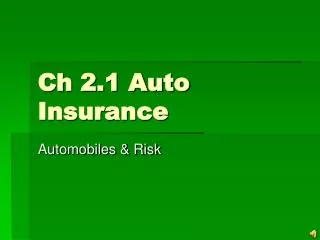 Ch 2.1 Auto Insurance