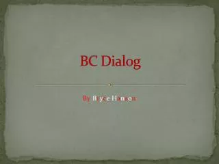 BC Dialog
