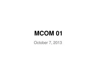 MCOM 01
