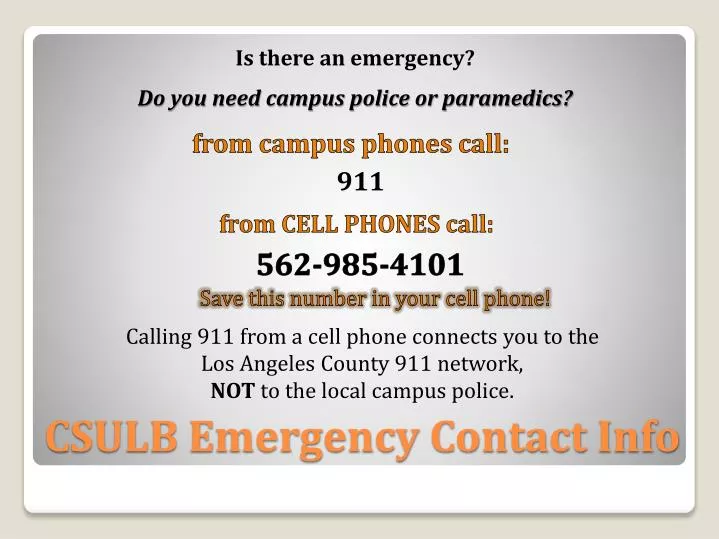 csulb emergency contact info