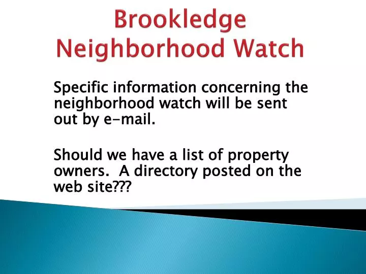 brookledge neighborhood watch