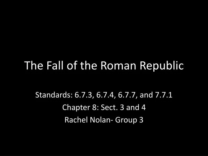 the fall of the roman republic