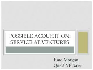 Possible Acquisition: Service Adventures