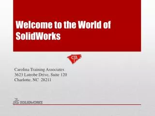 Welcome to the World of SolidWorks