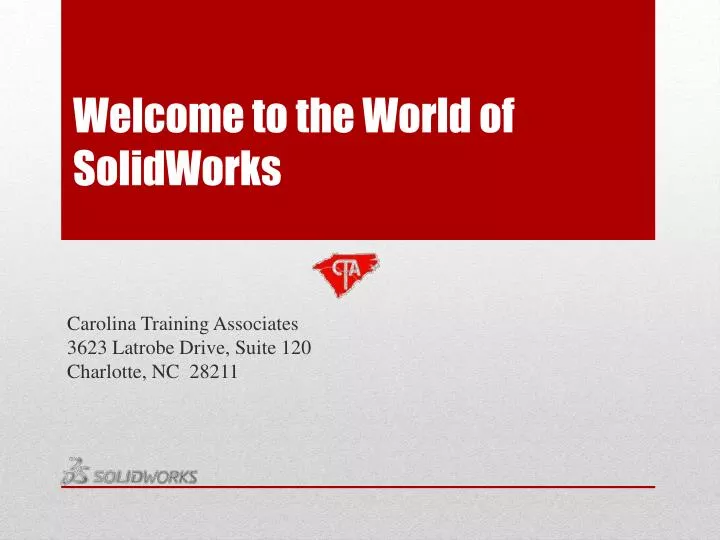 welcome to the world of solidworks