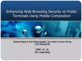 Enhancing Web Browsing Security on Public Terminals Using Mobile Composition
