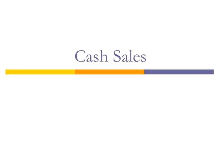 cash sales
