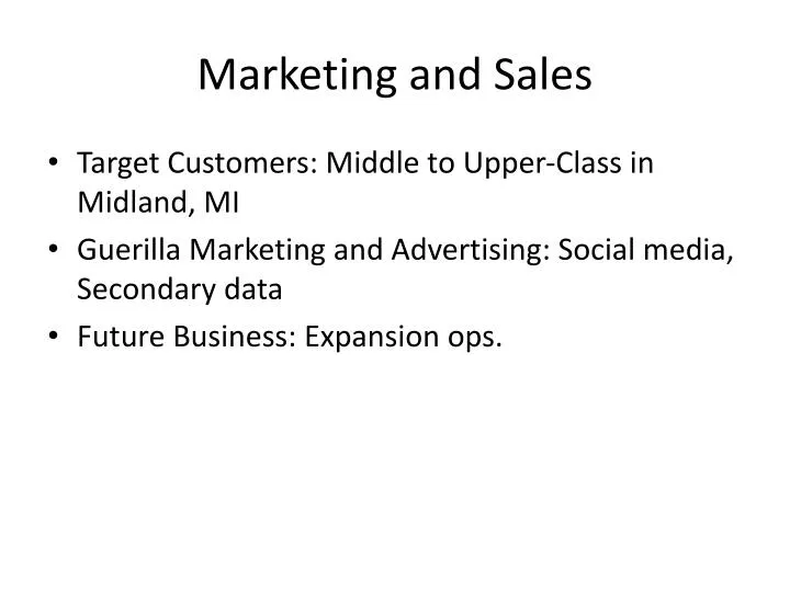 marketing and sales