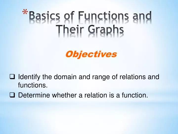 basics of functions and their graphs