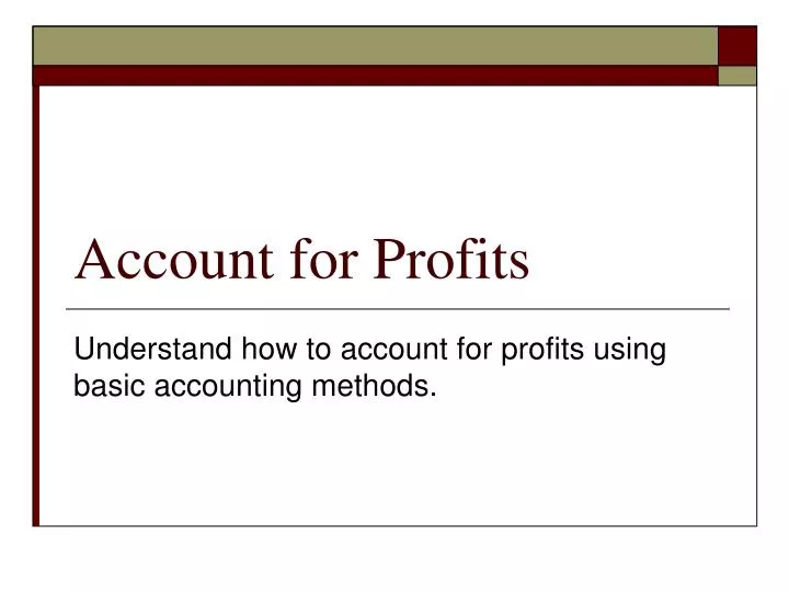 account for profits