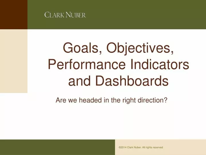 goals objectives performance indicators and dashboards