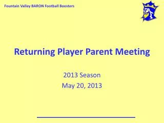 Returning Player Parent Meeting