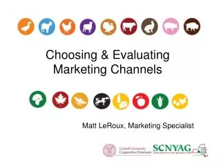 Choosing &amp; Evaluating Marketing Channels