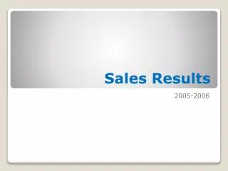 Sales Results