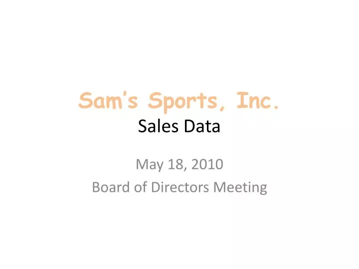 sam s sports inc sales data