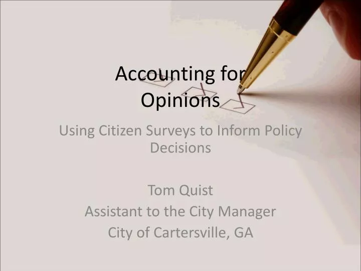 accounting for opinions