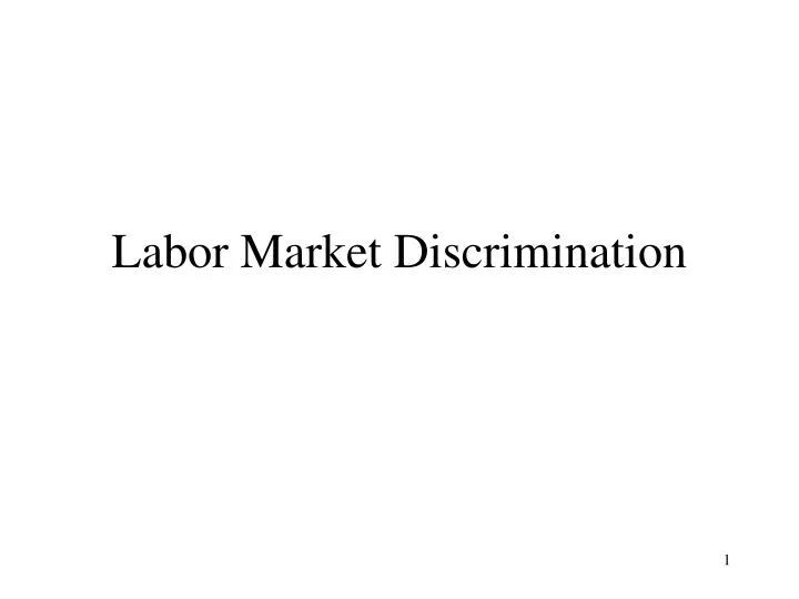 labor market discrimination