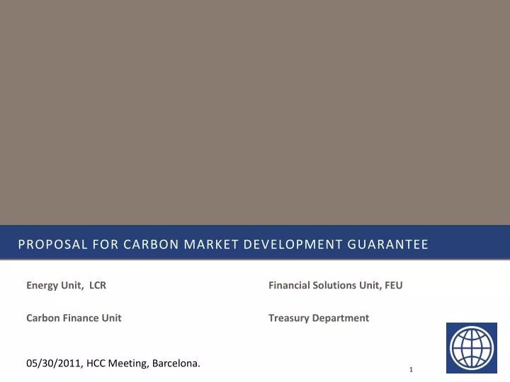 proposal for carbon market development guarantee