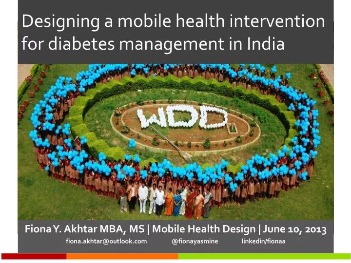 designing a mobile health intervention for diabetes management in india