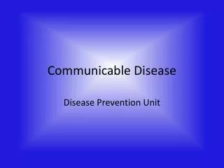 Communicable Disease