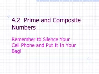 4.2 Prime and Composite Numbers
