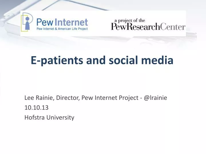 e patients and social media