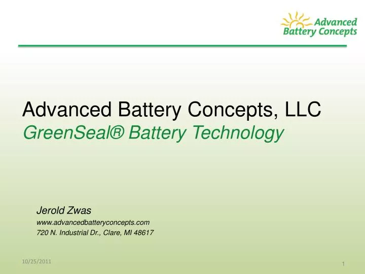 advanced battery concepts llc greenseal battery technology