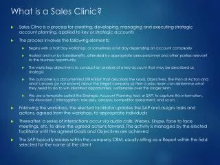 What is a Sales Clinic?