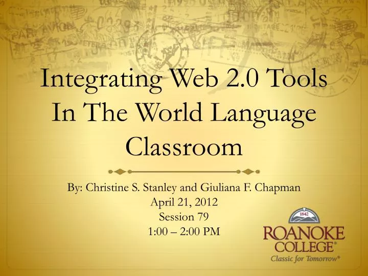 integrating web 2 0 tools i n the world language classroom