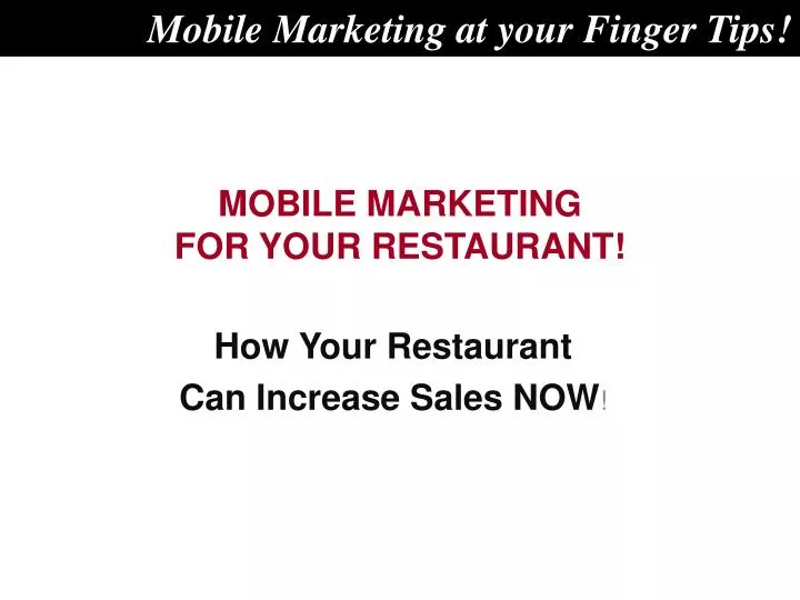 mobile marketing for your restaurant