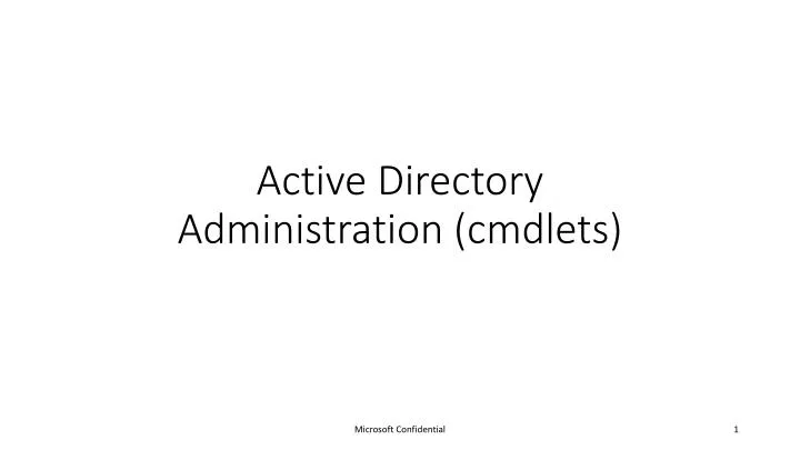 active directory administration cmdlets