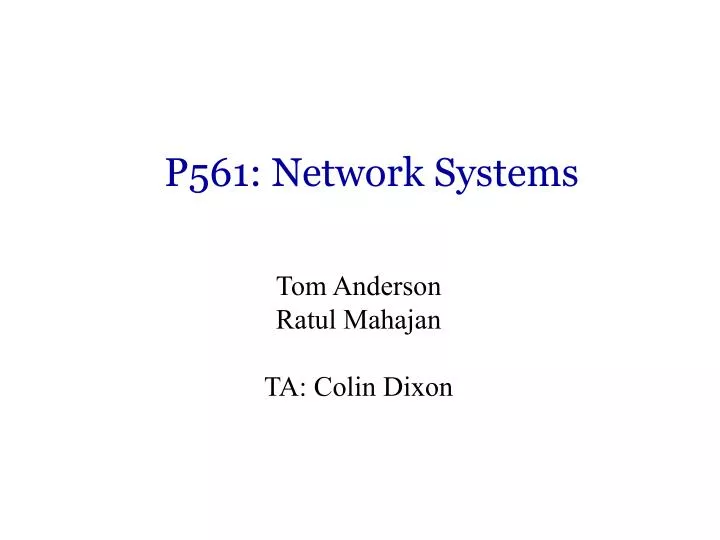 p561 network systems