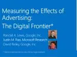Measuring the Effects of Advertising: The Digital Frontier* - slide 1