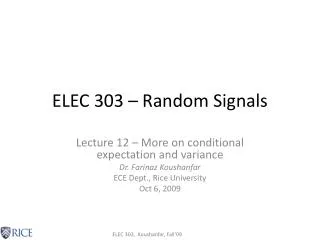 elec 303 random signals