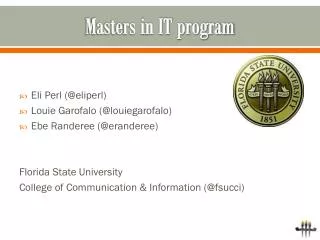 Masters in IT program