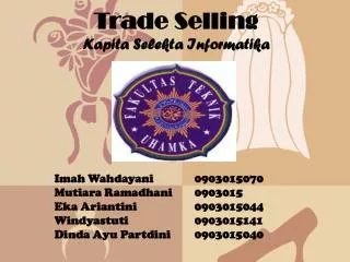 Trade Selling Kapita Selekta Informatika