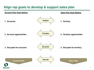 Align rep goals to develop &amp; support sales plan