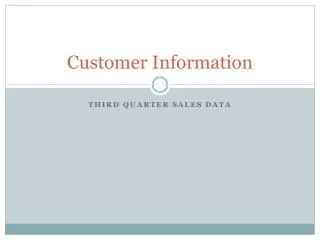 Customer Information