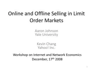 Online and Offline Selling in Limit Order Markets